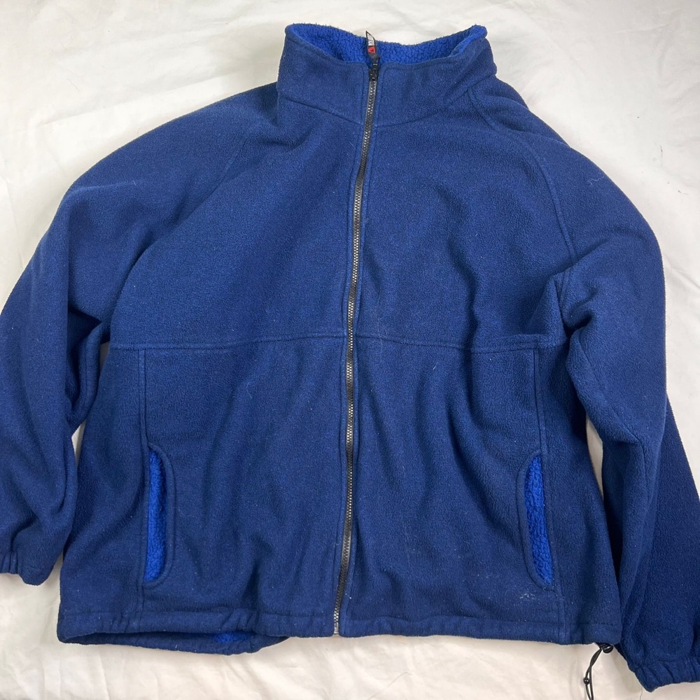 CABELA'S navy FLEECE sweatet SIZE 3XL REGULAR Full ZIP LONG SLEEVES A050423